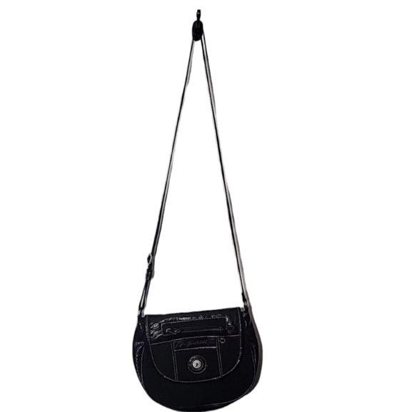 mouflon Handbags - Mouflon Black Canvas/Leather Crossbody Purse
